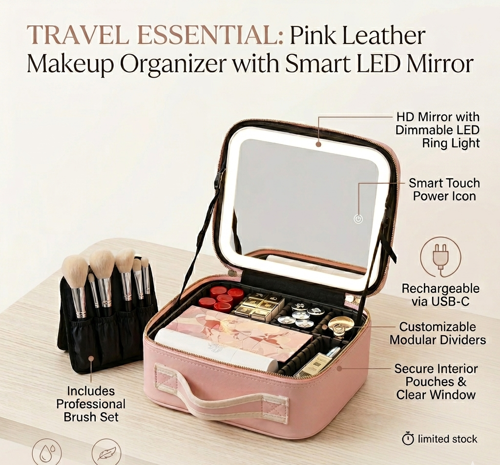 LED Lighted Travel Makeup Bag