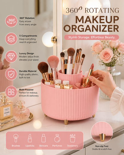 360° Rotating Makeup Organizer