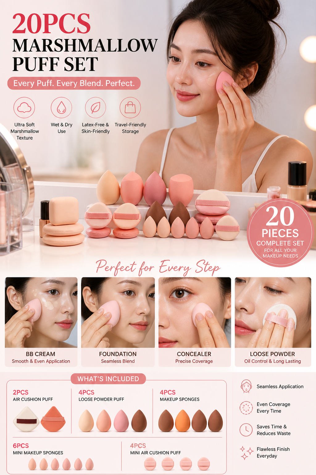 20pcs Marshmallow Puff Set.