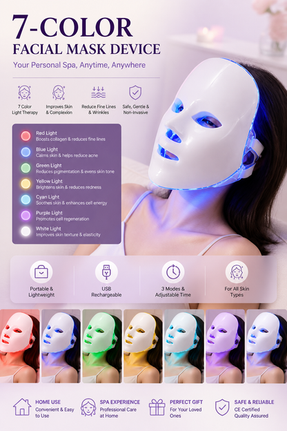 7-Color Rechargeable Facial Mask Device.