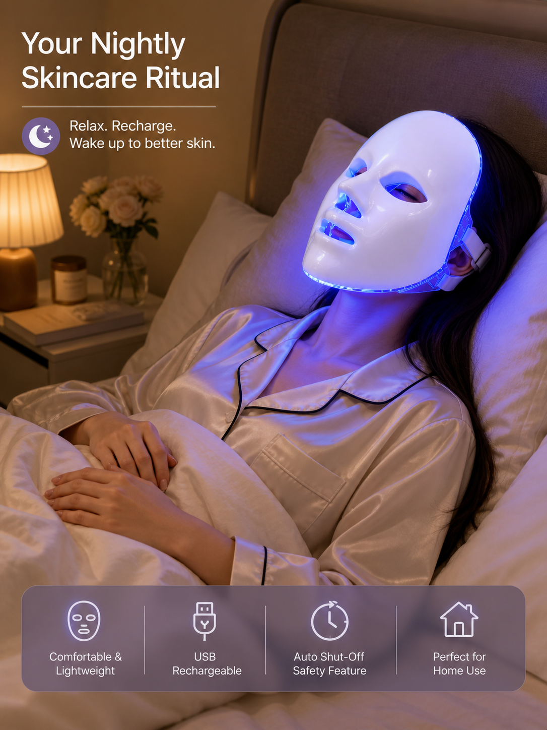 7-Color Rechargeable Facial Mask Device.
