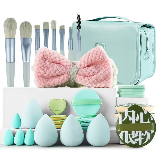 33pcs Beauty Tool Set with Travel Makeup Bag
